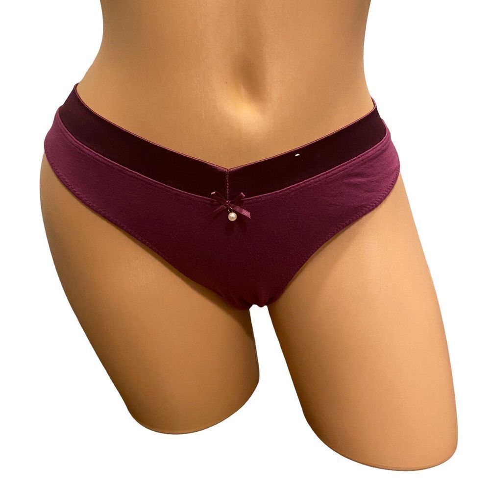 Vintage Panties Satin Trim Low Rise V-cut Second‎ Skin Shiny Sissy Pearl